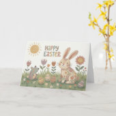 Carte de Pâques des amis de la forêt (Fleur jaune)