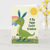 Carte de Pâques Dino Tachetée (Fleur jaune)