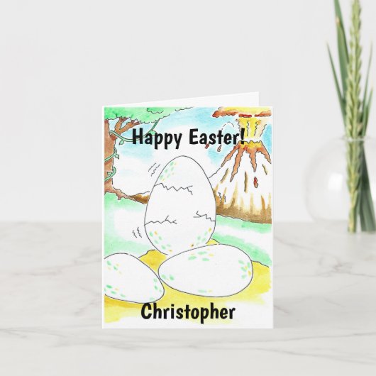 Carte de Pâques dinosaure (Devant)