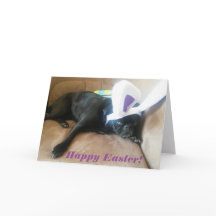 Carte de Pâques d'oreilles de lapin de Josie