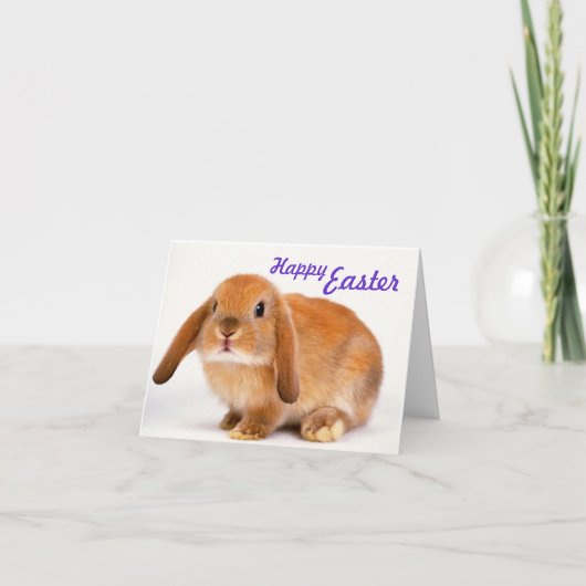 Carte de Pâques douce avec le lapin (Devant)