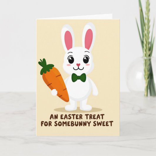 Carte de Pâques Douce Lapin (Devant)