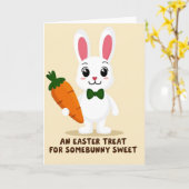 Carte de Pâques Douce Lapin (Fleur jaune)