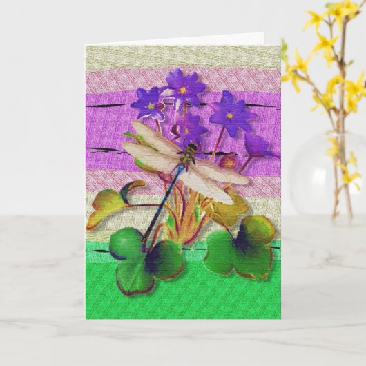 Carte de Pâques Dragonfly (Fleur jaune)