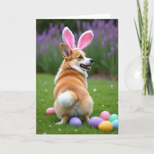 Carte de Pâques drôle avec un chien mignon