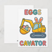Carte de Pâques drôle de construction Eggs Cavator (Devant / Derrière)