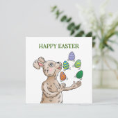 Carte de Pâques du lapin de Pâques jongleur (Debout devant)