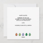 Carte de Pâques du lapin de Pâques jongleur (Dos)