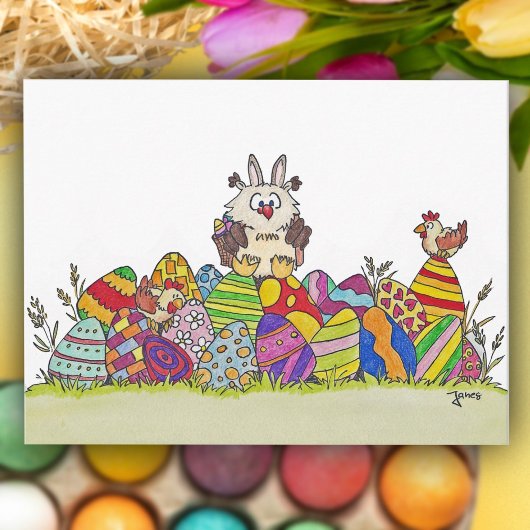 Carte de Pâques EASTER OWL par Nicole Janes