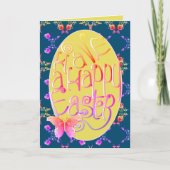 Carte de Pâques en forme de cœur de rose inspirée (Devant)