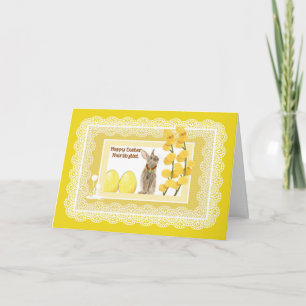 Carte de Pâques en Jaune pour coiffeur