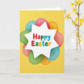 Carte de Pâques Étoile Colorée (Fleur jaune)