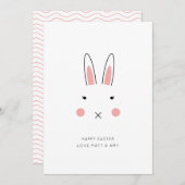 Carte de Pâques face au lapin mignon (Devant / Derrière)