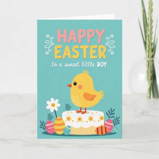 Carte de Pâques Faux Gold Easter Boy (Devant)