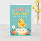 Carte de Pâques Faux Gold Easter Boy (Fleur jaune)