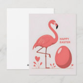 Carte de Pâques Flamant Rose Mignon (Devant / Derrière)