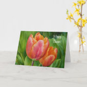 Carte de Pâques Fleur d'Art de Tulipe de Printemps (Fleur jaune)