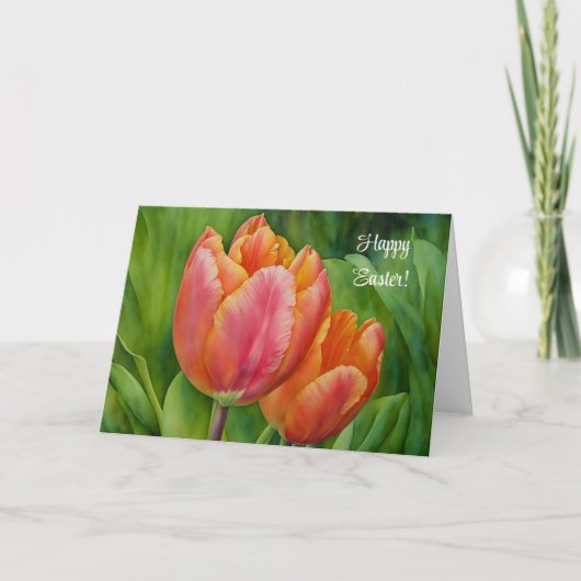 Carte de Pâques Fleur d'Art Tulipe de Printemps (Devant)