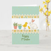 Carte de Pâques Florale de Printemps (Fleur jaune)
