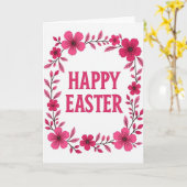 Carte de Pâques Florale Fuchsia (Fleur jaune)