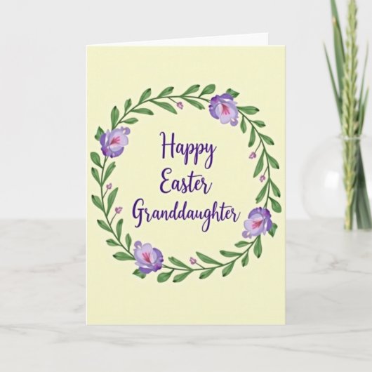 Carte de Pâques Florale Fuchsia pour Petite-Fille (Devant)