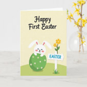 Carte de Pâques florale lapin (Fleur jaune)
