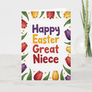 Carte de Pâques florale pour arrière-nièce