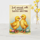 Carte de Pâques Fluffy Friends (Fleur jaune)