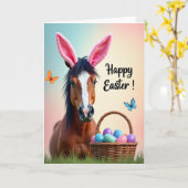 Carte de Pâques Fun Easter Horse (Fleur jaune)