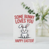 Carte de Pâques Funny Bunny vous aime (Debout devant)