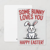 Carte de Pâques Funny Bunny vous aime (Devant / Derrière)