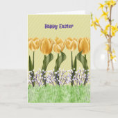 Carte de Pâques général avec grandes tulipes jaune (Fleur jaune)
