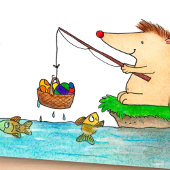 Carte de Pâques Hérisson joyeuse par Nicole Janes