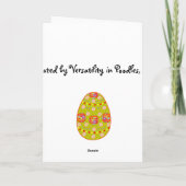 Carte de Pâques heureuse de Winnie le caniche (Dos)