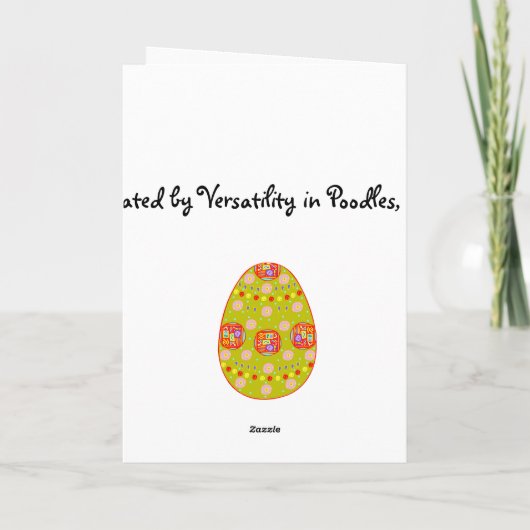 Carte de Pâques heureuse de Winnie le caniche (Dos)