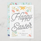 Carte de Pâques heureuse personnalisée (Devant / Derrière)