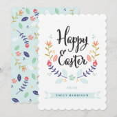 Carte de Pâques heureuse personnalisée (Devant / Derrière)