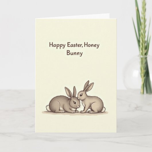 Carte de Pâques Honey Bunny (Devant)