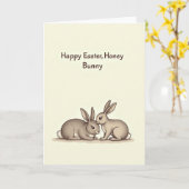 Carte de Pâques Honey Bunny (Fleur jaune)