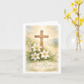 Carte de Pâques Il est ressuscité (Fleur jaune)