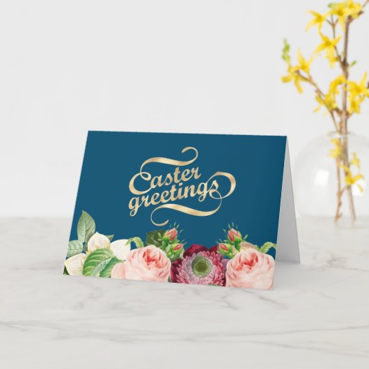 Carte de Pâques Joyeuse (Fleur jaune)