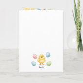 Carte de Pâques Joyeuse à l'Aquarelle Poussin & Oe (Dos)