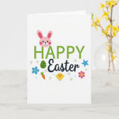 Carte de Pâques Joyeuse à pois (Fleur jaune)