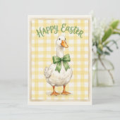 Carte de Pâques joyeuse avec canard blanc (Debout devant)