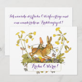 Carte de Pâques joyeuse avec texte allemand de liè (Devant / Derrière)