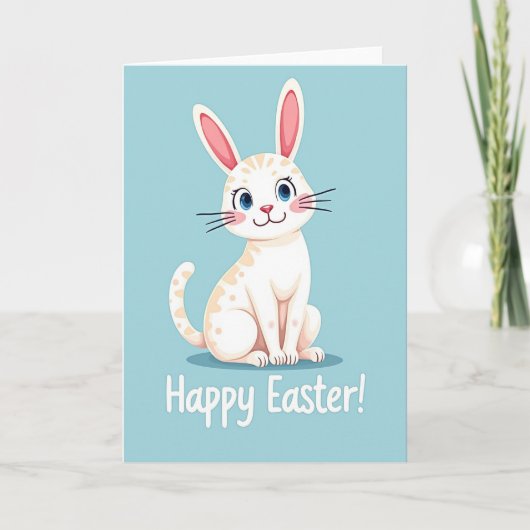 Carte de Pâques Joyeuse Bunny Cat (Devant)