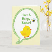 Carte de Pâques Joyeuse Fowl Spring (Fleur jaune)