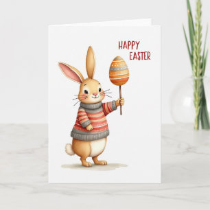 Carte de Pâques Joyeuse Lagomorphe
