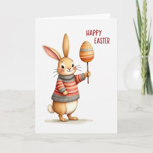 Carte de Pâques Joyeuse Lagomorphe (Devant)
