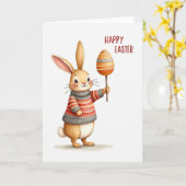 Carte de Pâques Joyeuse Lagomorphe (Fleur jaune)